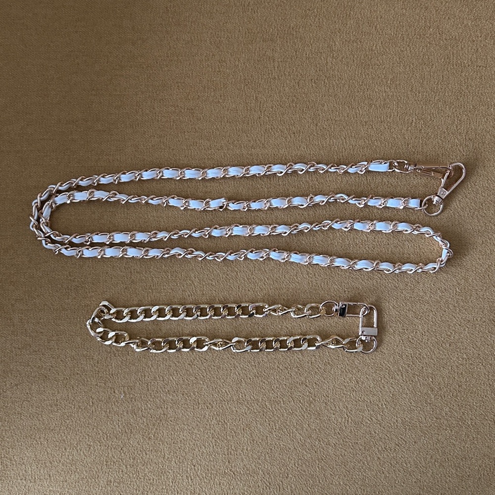 NWOT 2-Pc. Bag Chain/Leather Long Straps